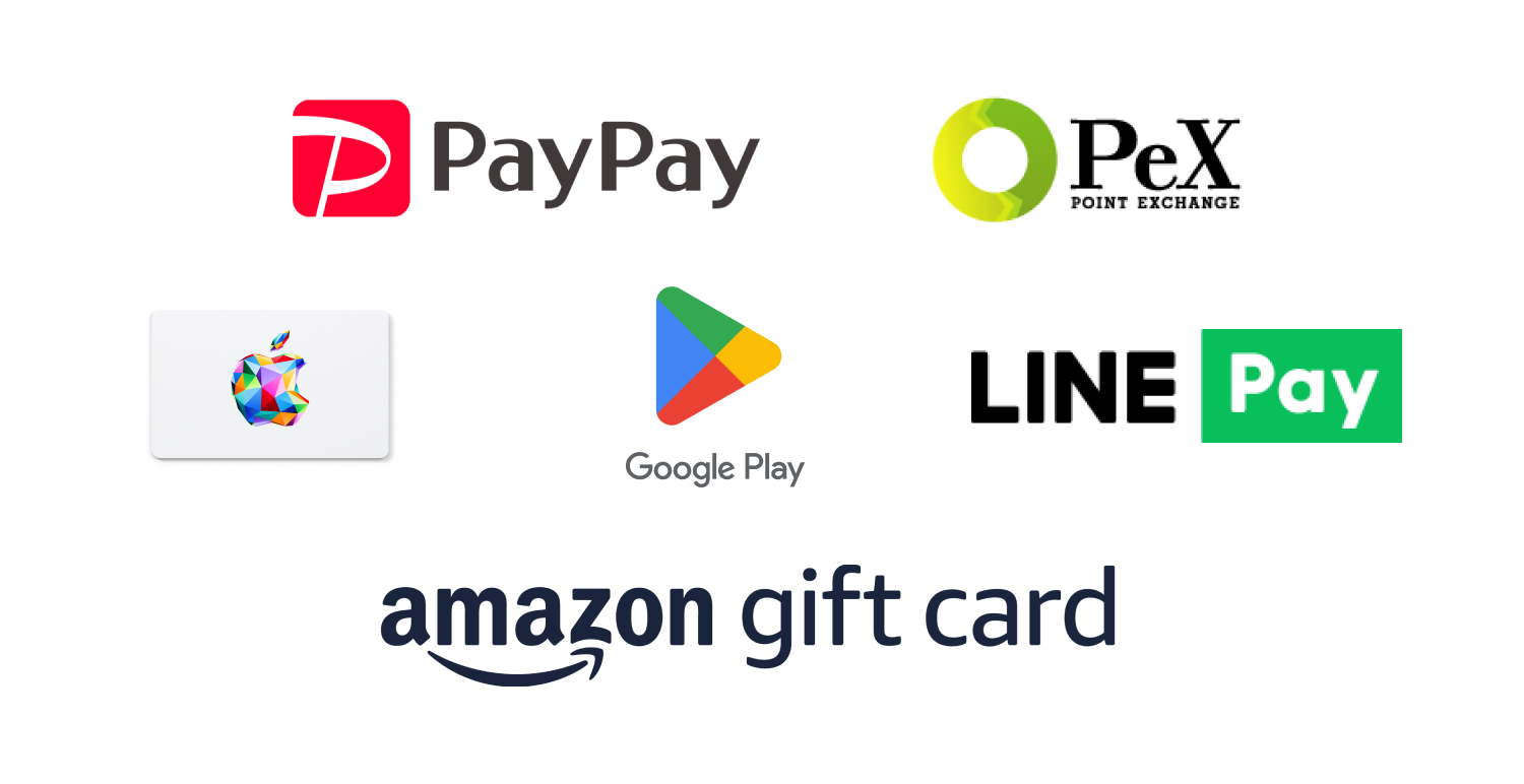 PayPay,PeX,AppleCard,GooglePay,LINE Pay,amazon gift card